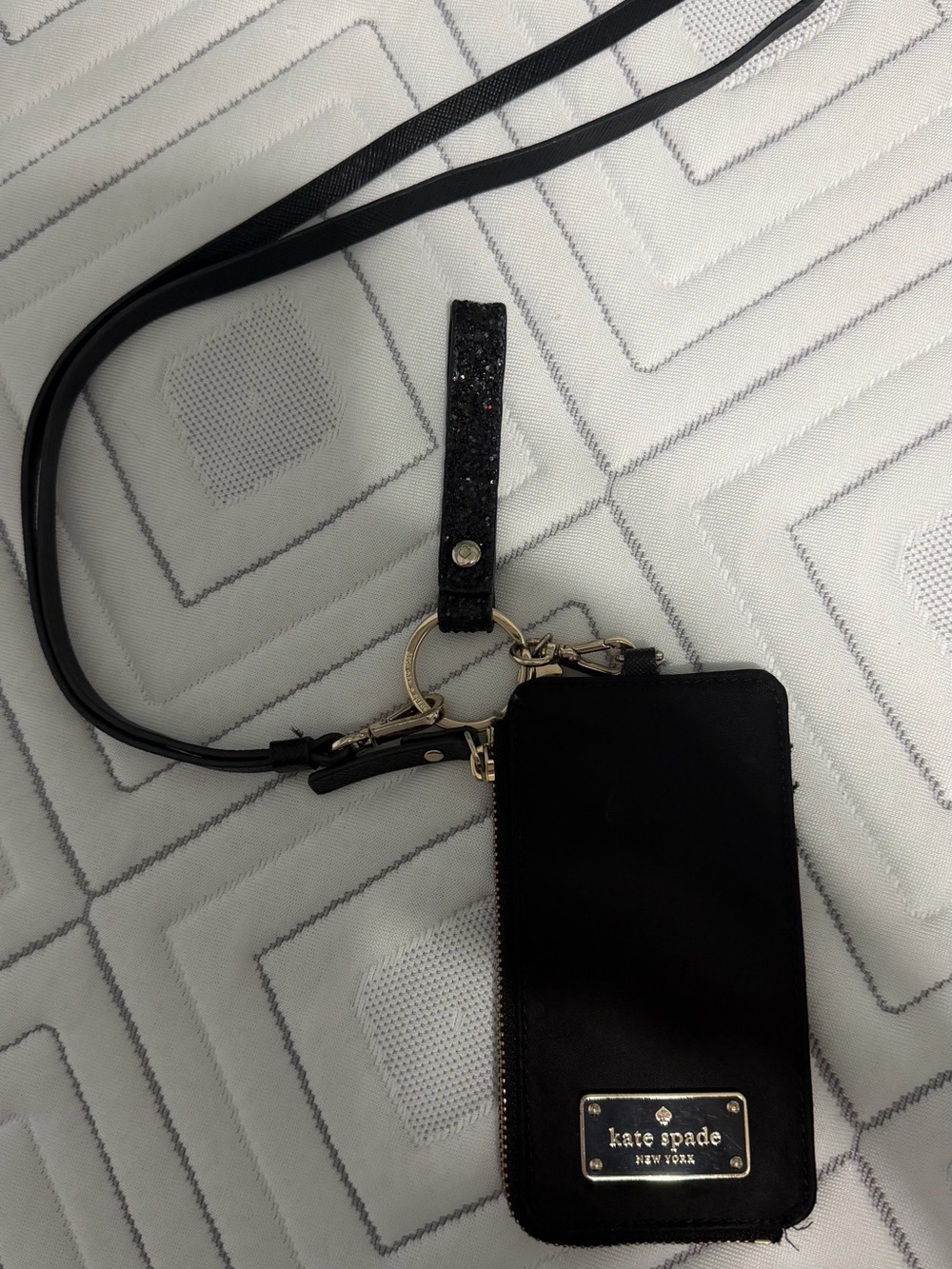 Kate Spade Black lanyard with zipper area